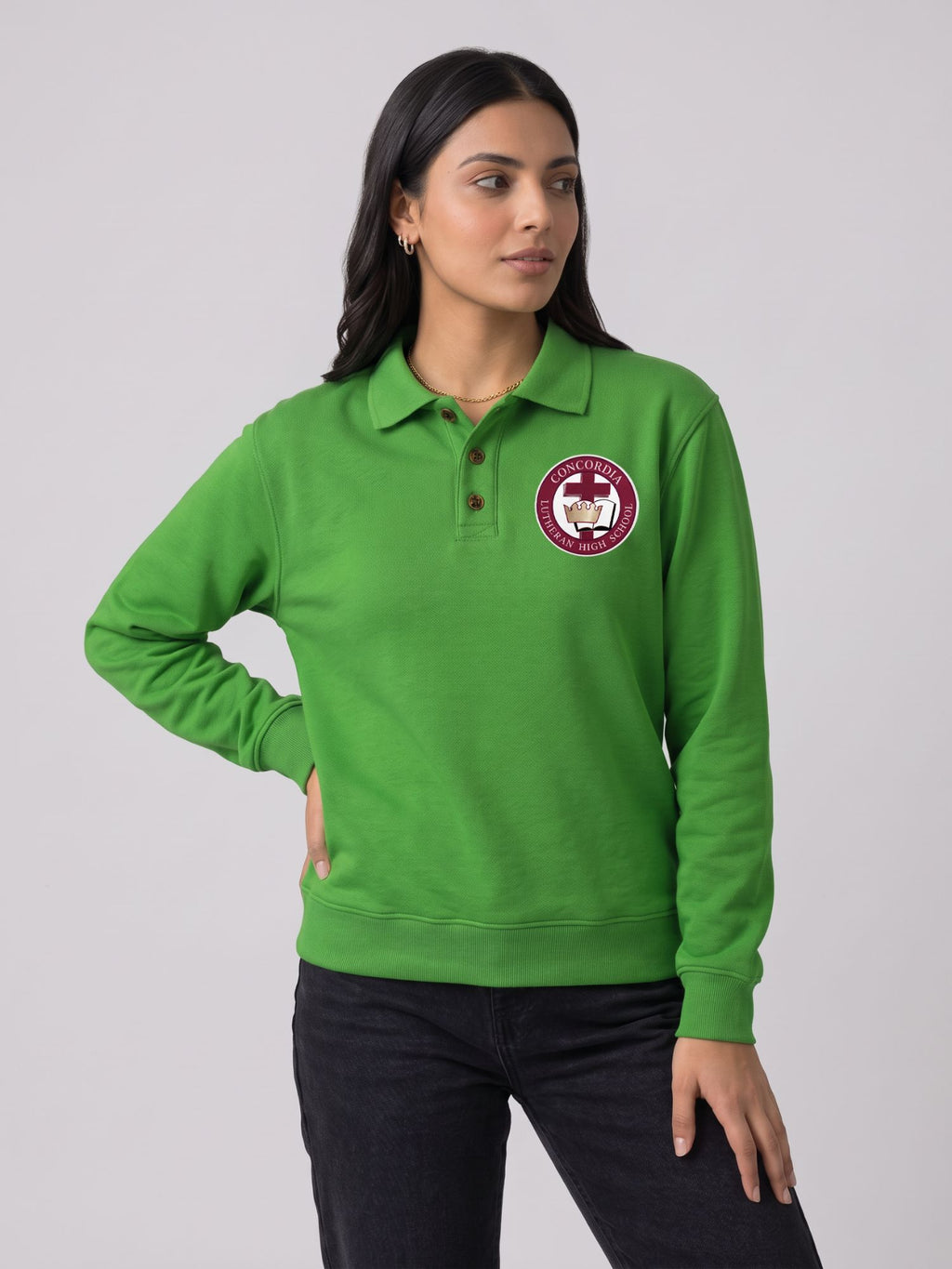 Green Polo Sweatshirt – Women's
