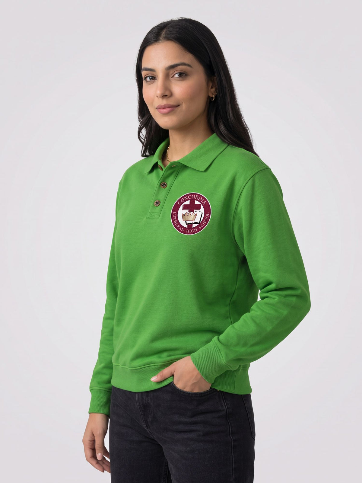 Green Polo Sweatshirt – Women's