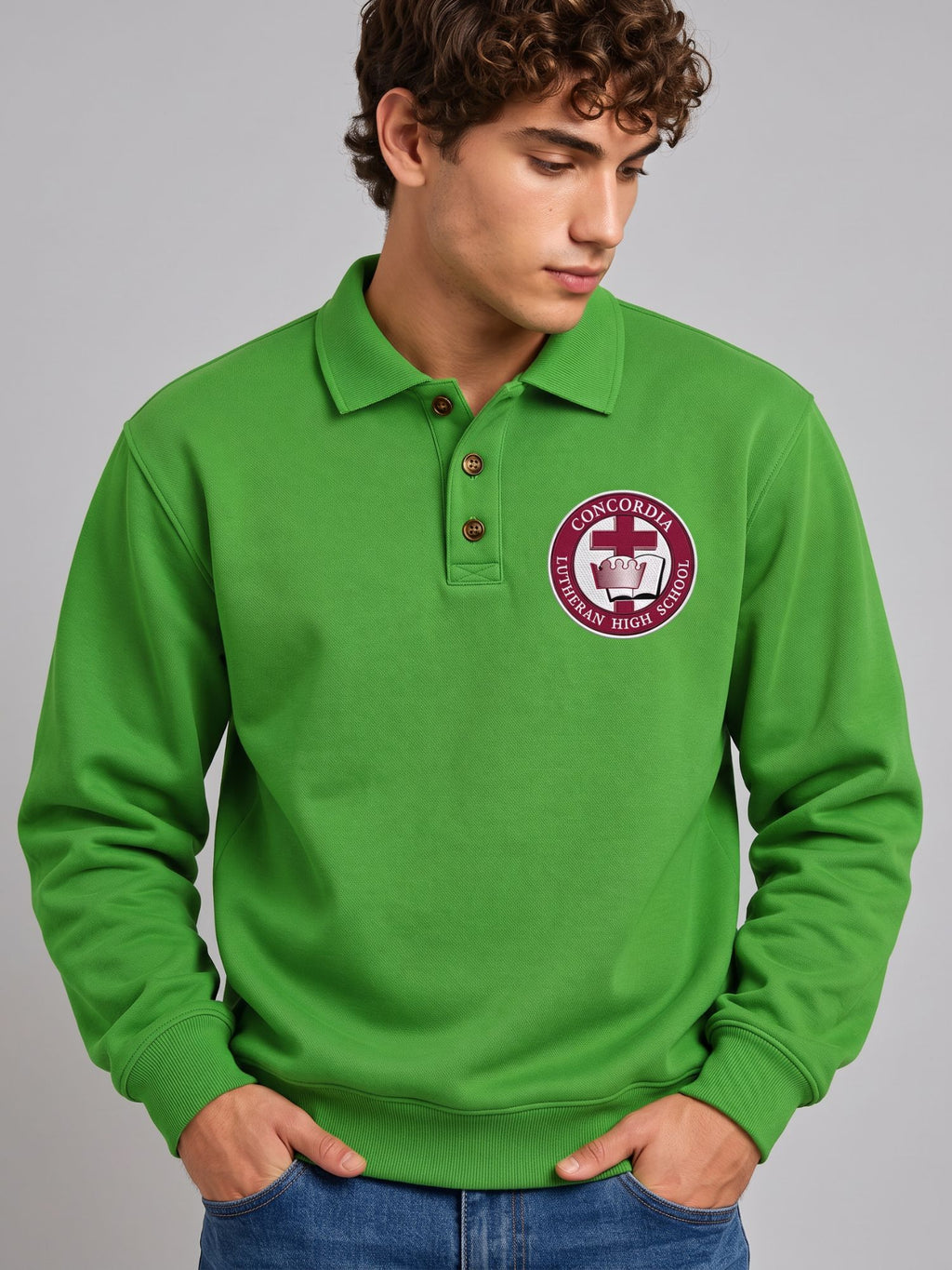 Green Polo Sweatshirt