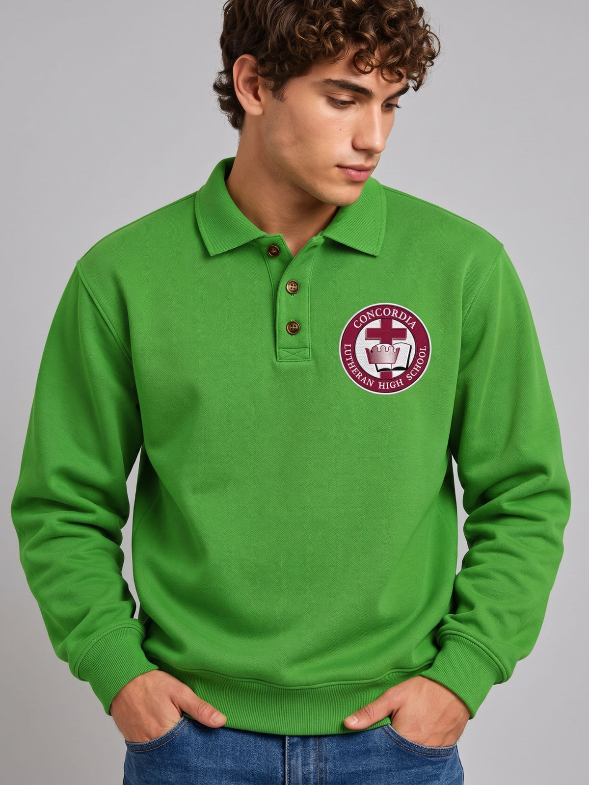 Green Polo Sweatshirt
